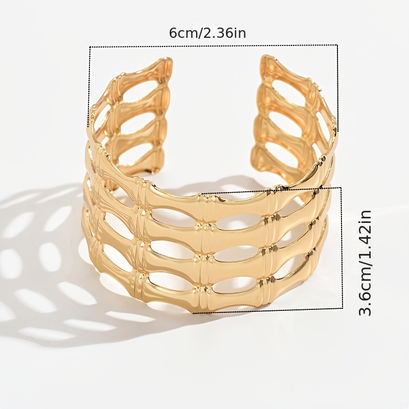 Exaggerated Openwork Statement Bangle for Women
